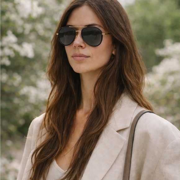 Kendall & Kylie Accessories - Kendall + Kylie Jules Aviator Sunglasses 🕶 Black/Gold